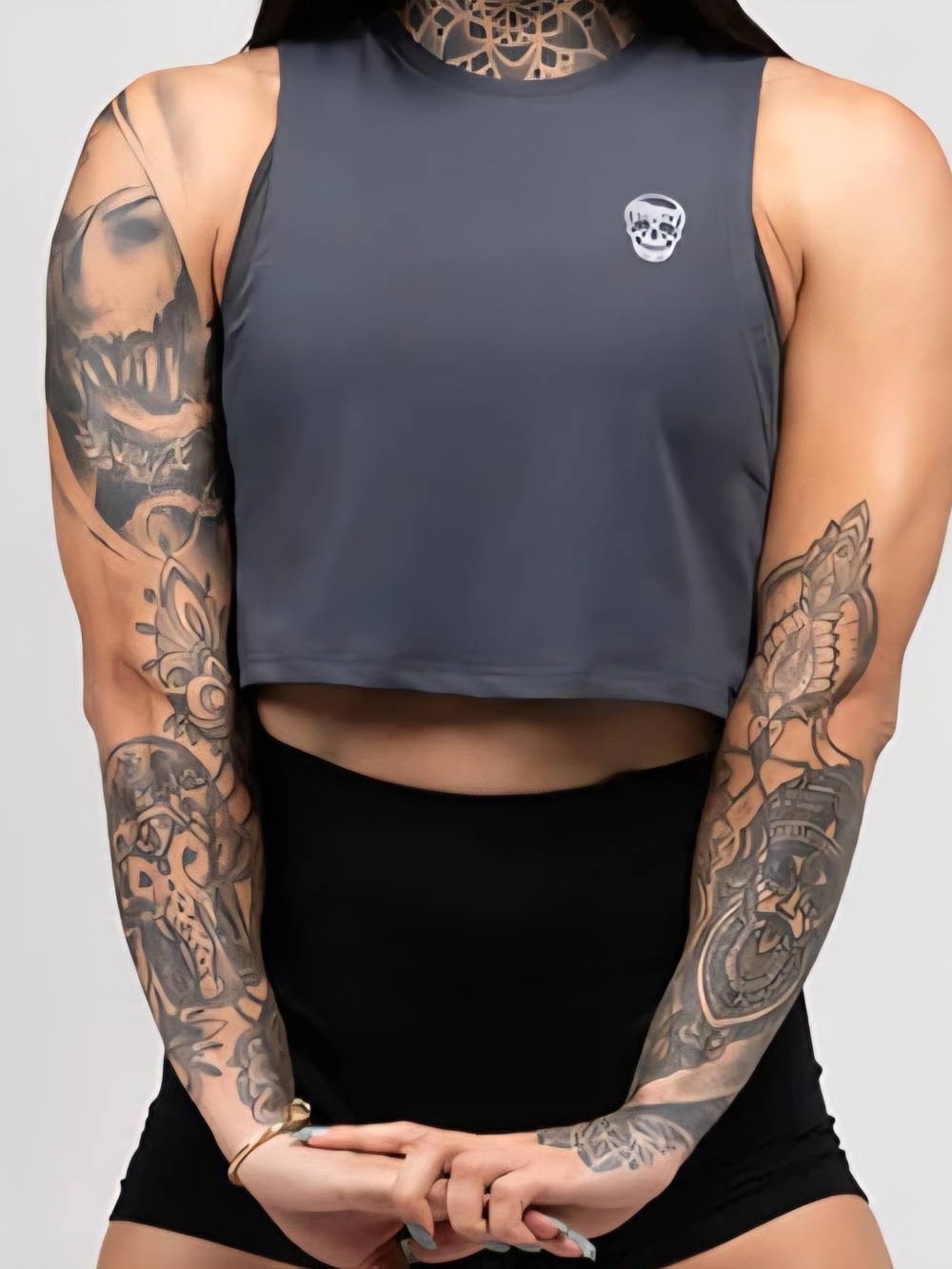 Gymreapers Athletic Crop Tank Top - Obsidian - Small